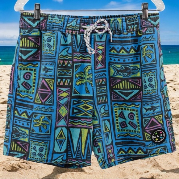 Maui and Sons Hawaiian Surf Printed Swim Trunks Beach
Waves Resort Men’s Size S - Picture 1 of 11
